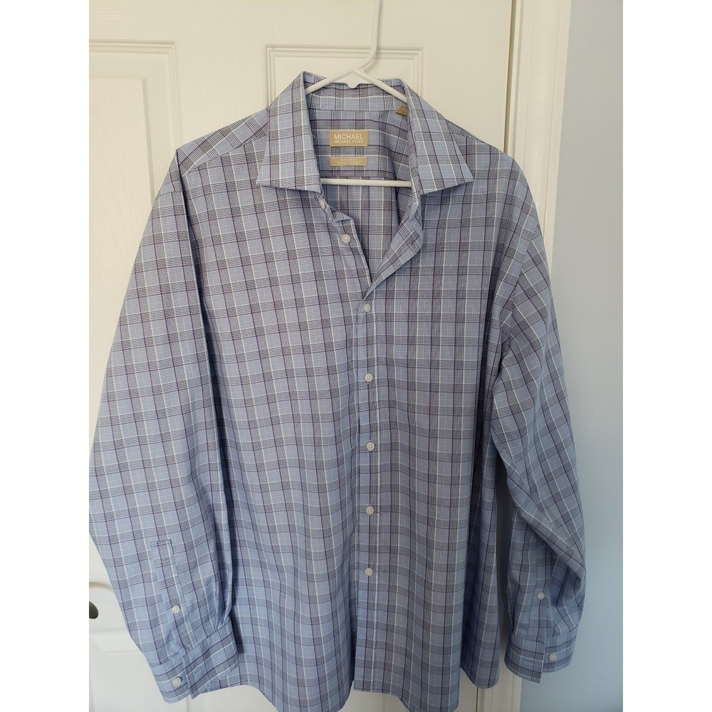 Michael Kors Mens Dress shirt Size 17 1/2 34/35 Long Sleeve